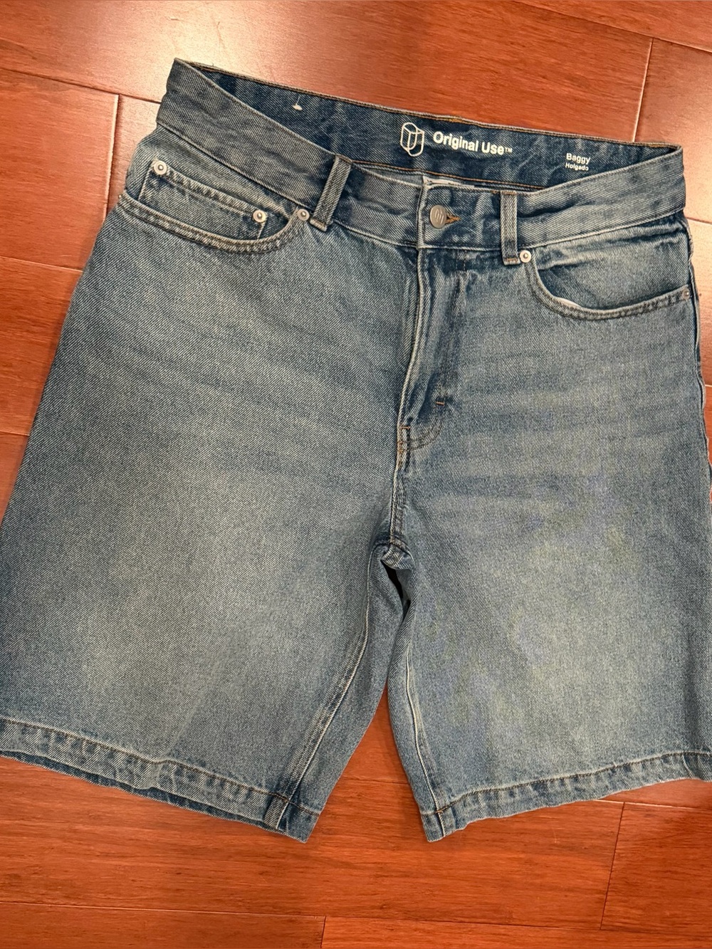 Baggy Bermuda in Blue Wash Denim for Men